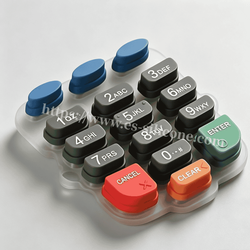 P+R-Kompositschlüssel mit siebgedruckter, durchscheinender Beschriftung für POS-Terminals
